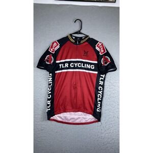 ShaverSport TLR Cycling Jersey Mens Medium Red Full Zip Short Sleeve Top